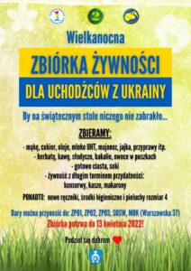 Wielkanocna zbiórki żywności dla uchodźców z Ukrainy